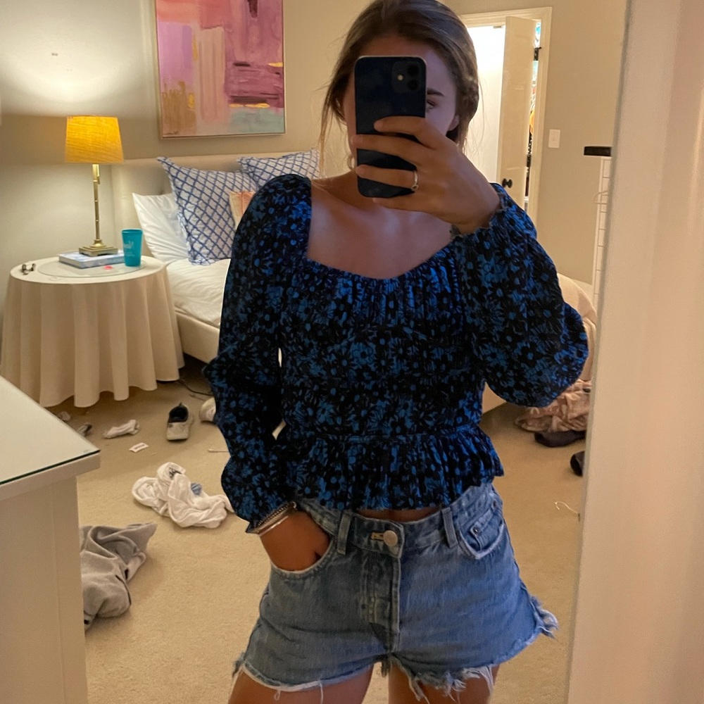 Zara Blue Corset Long sleeve